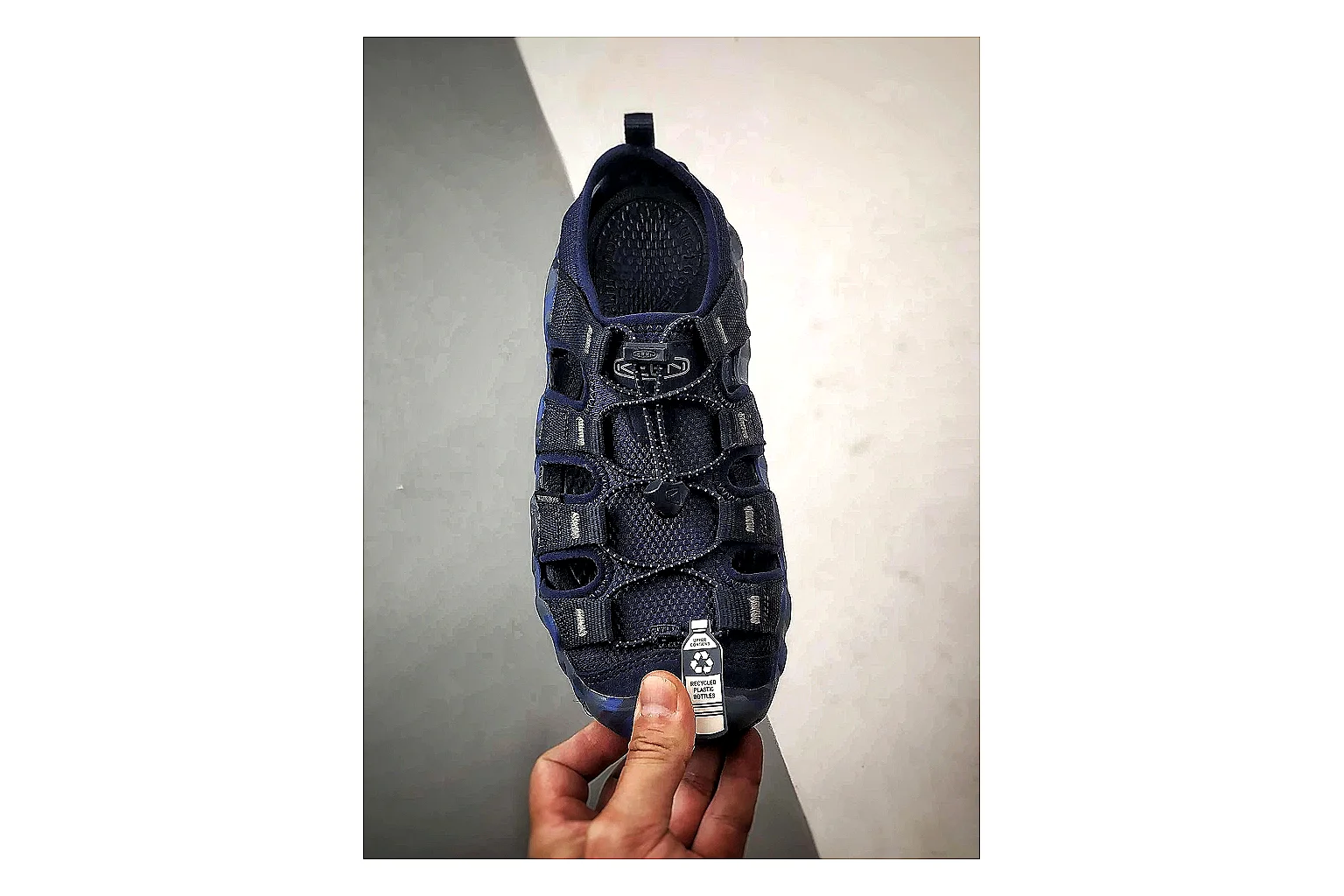 KEEN Jasper Sandal Navy Blue QC reference photo showing navy blue suede-mesh upper, sandal openings, protective front shape, and outdoor casual outsole thumbnail 5