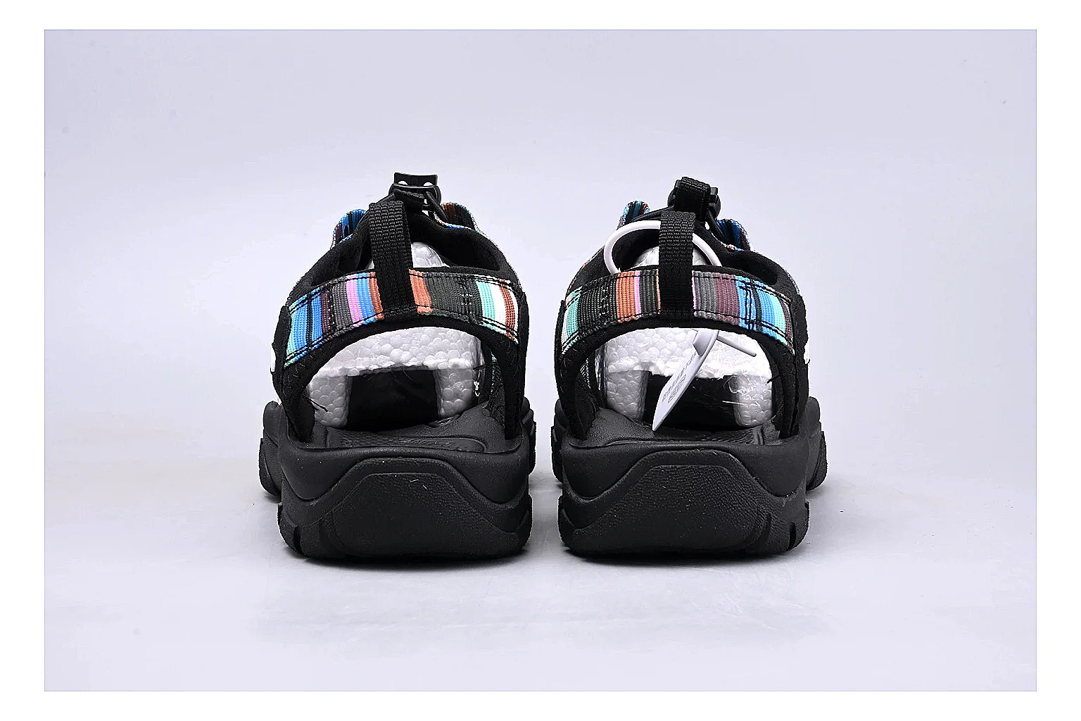 KEEN Zerraport Black Iridescent QC photo showing black iridescent zerraport outdoor sandal with mixed upper and sandal shape