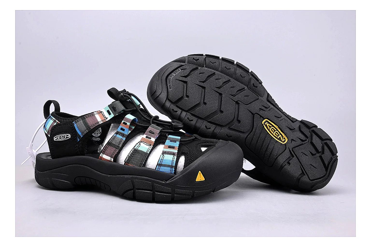 KEEN Zerraport Black Iridescent QC photo showing black iridescent zerraport outdoor sandal with mixed upper and sandal shape thumbnail 4