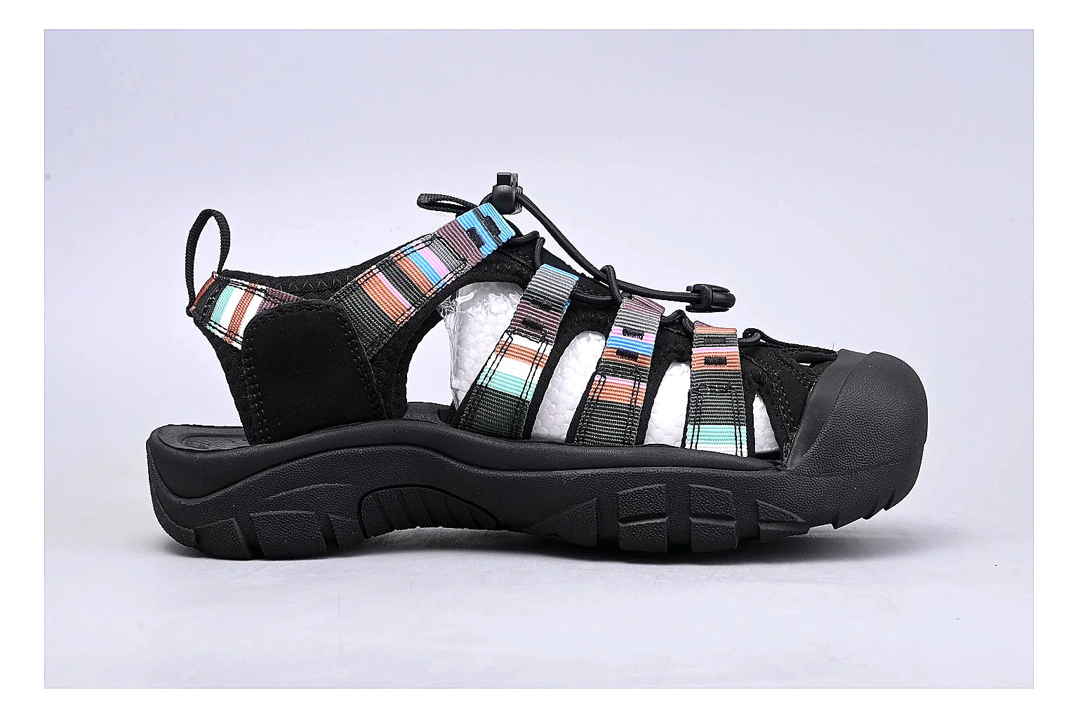 KEEN Zerraport Black Iridescent QC photo showing black iridescent zerraport outdoor sandal with mixed upper and sandal shape thumbnail 5