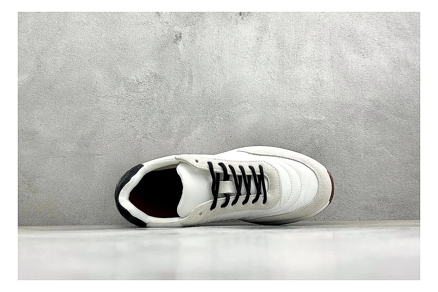 Loro Piana Week-End White QC reference image showing white leather upper, gum outsole, low clean profile, and restrained casual detailing thumbnail 6