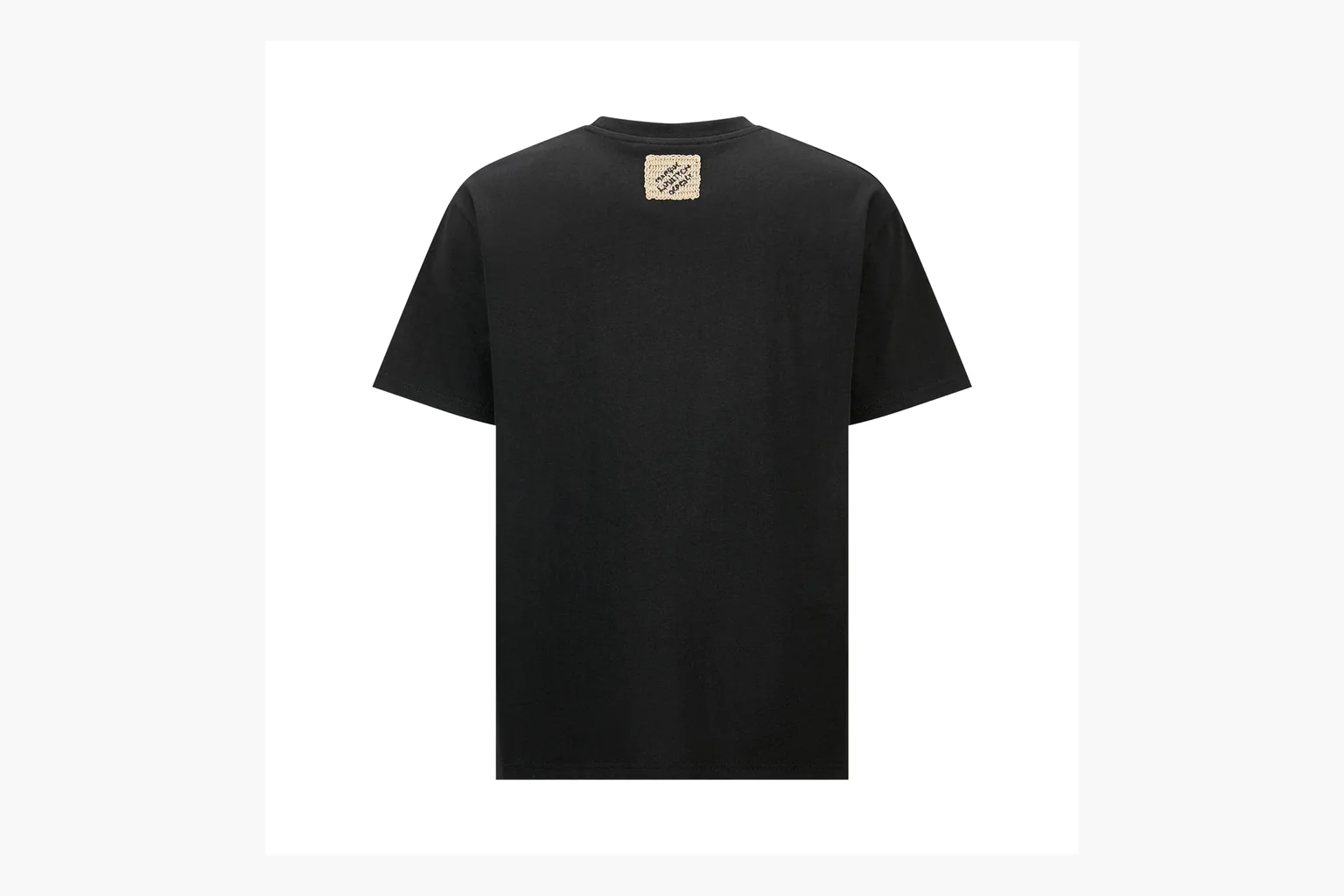 Black LV raffia rope logo tee QC photo with chest embroidery thumbnail 5