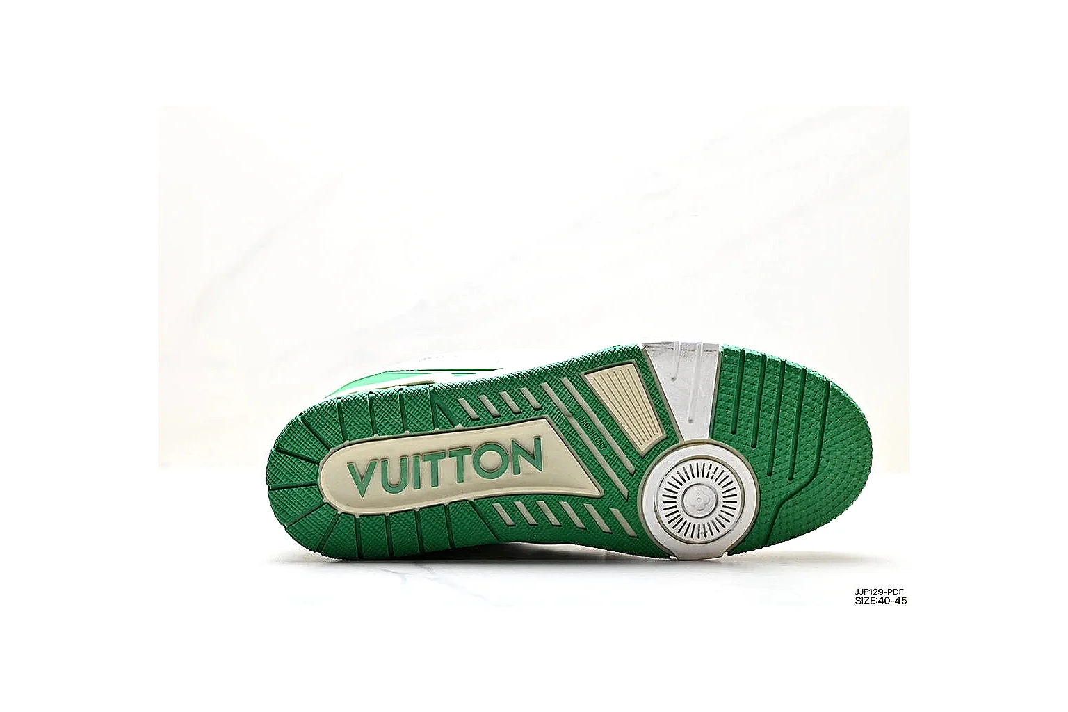 kakoqclab.com Louis Vuitton Lv Trainer White Green QC photo checklist six-photo gallery thumbnail 4