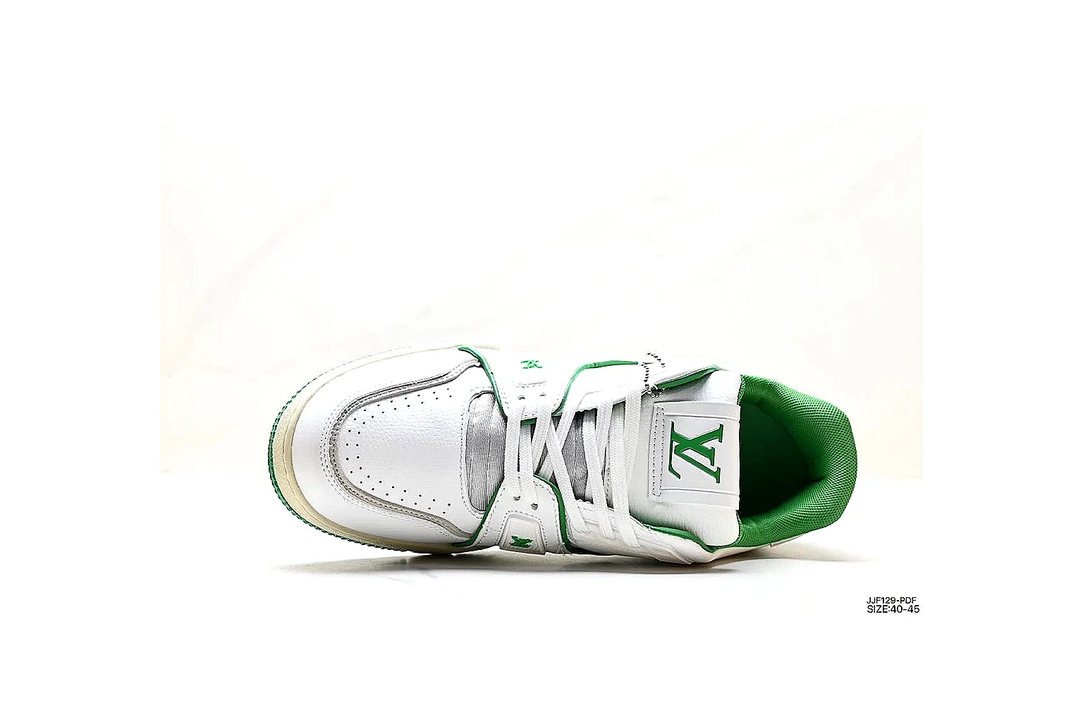 kakoqclab.com Louis Vuitton Lv Trainer White Green QC photo checklist six-photo gallery thumbnail 5