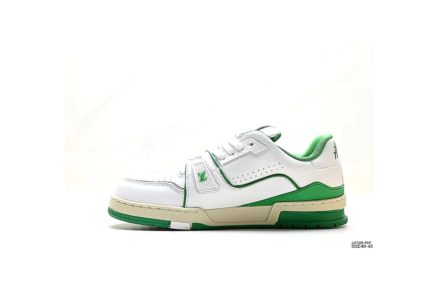 kakoqclab.com Louis Vuitton Lv Trainer White Green QC photo checklist six-photo gallery thumbnail 6