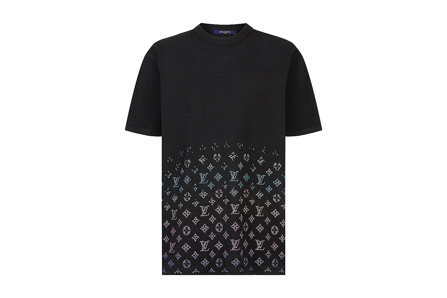 kakoqclab.com Louis Vuitton Black Monogram Hem Tee 0225 Black short-sleeve-tee product image