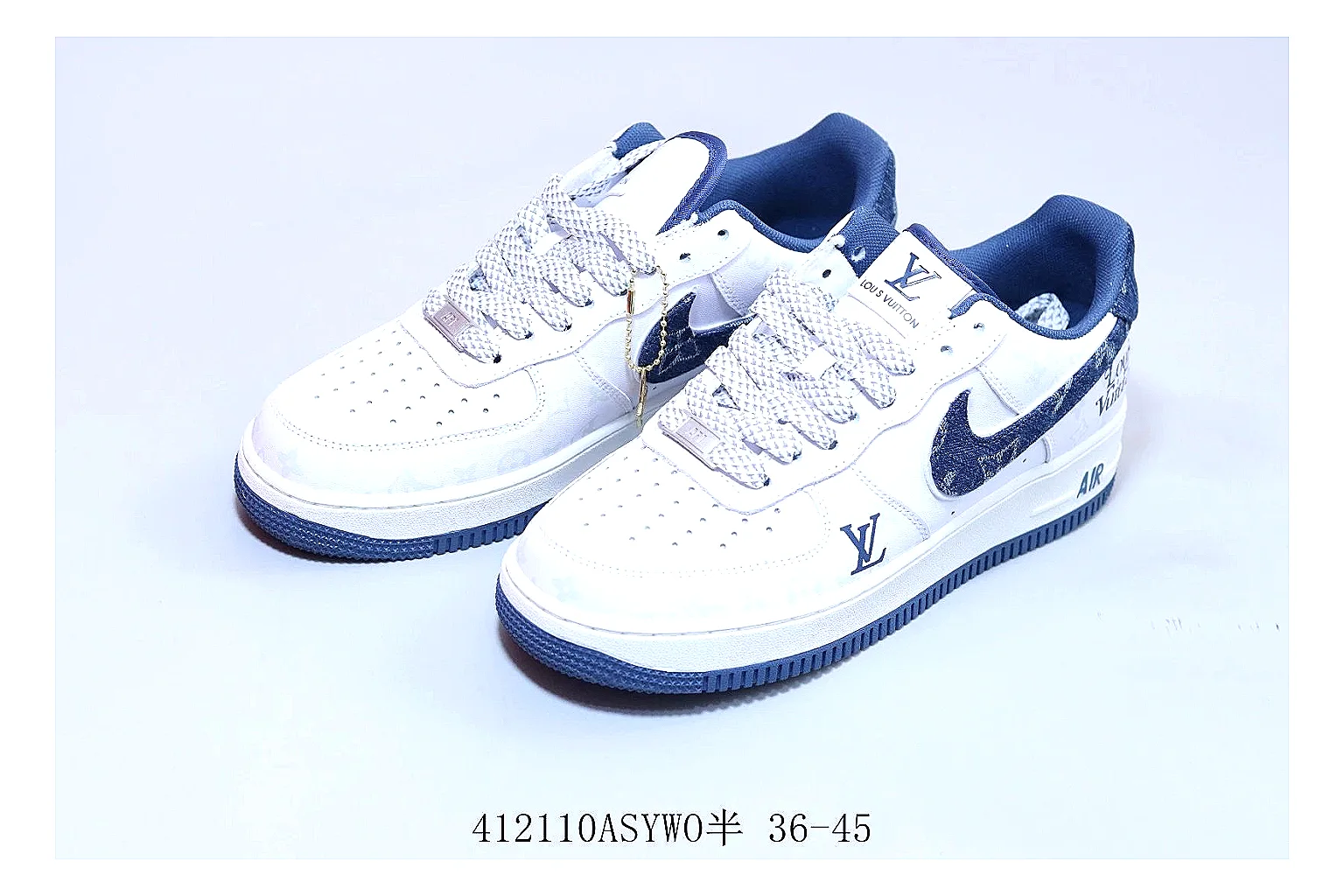 kakoqclab.com Louis Vuitton Trainer Low White Navy QC photo checklist six-photo gallery thumbnail 3