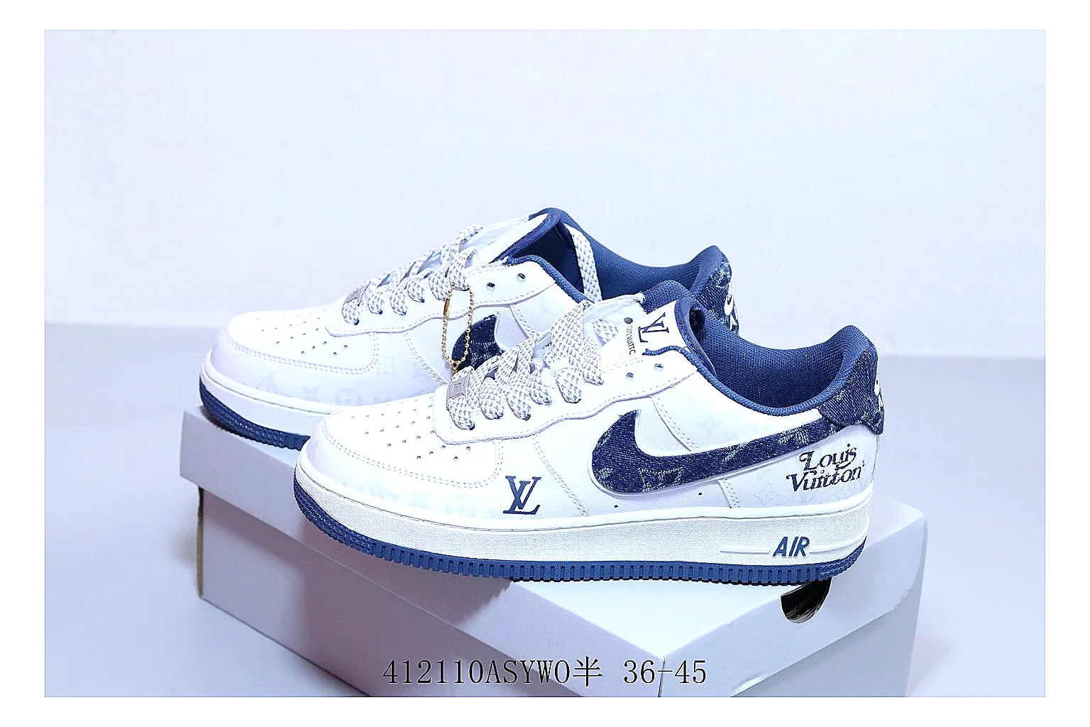 kakoqclab.com Louis Vuitton Trainer Low White Navy QC photo checklist six-photo gallery thumbnail 4