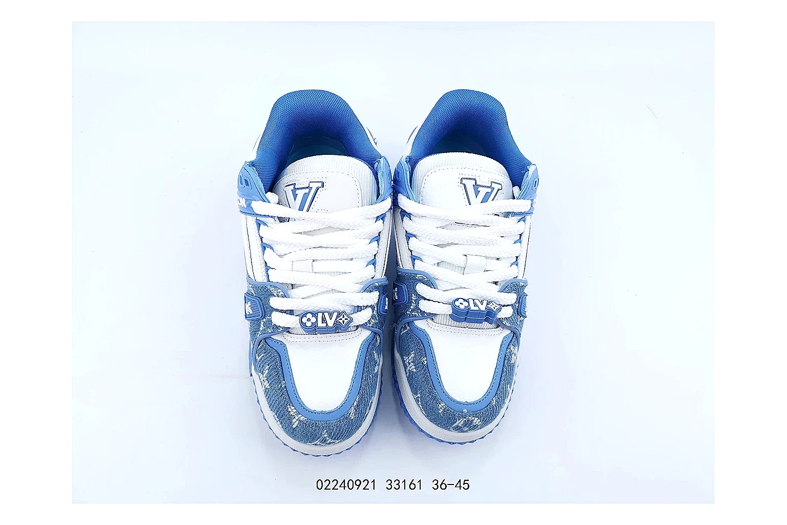 kakoqclab.com Louis Vuitton Trainer Blue White QC photo checklist six-photo gallery