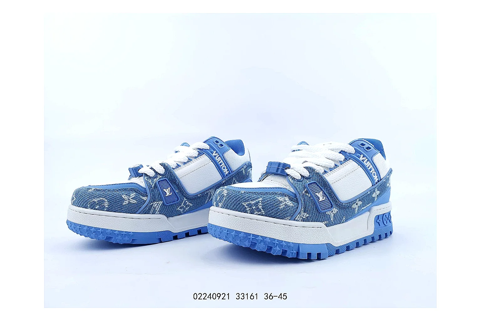 kakoqclab.com Louis Vuitton Trainer Blue White QC photo checklist six-photo gallery thumbnail 4