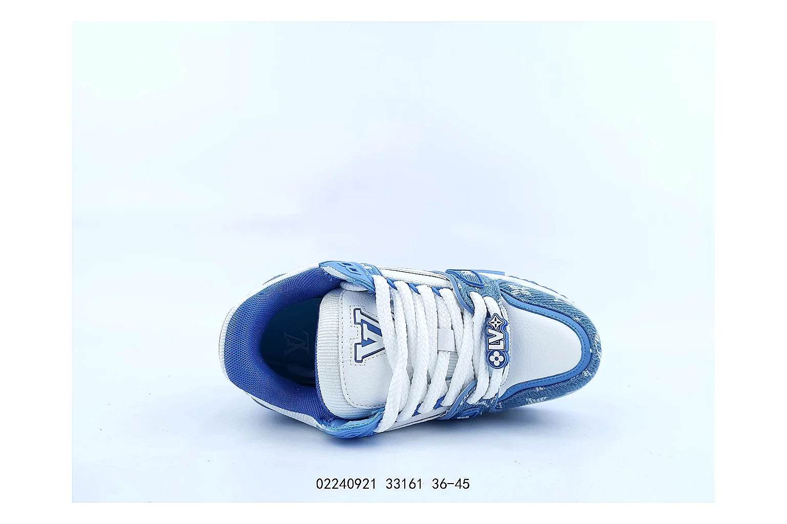 kakoqclab.com Louis Vuitton Trainer Blue White QC photo checklist six-photo gallery thumbnail 5