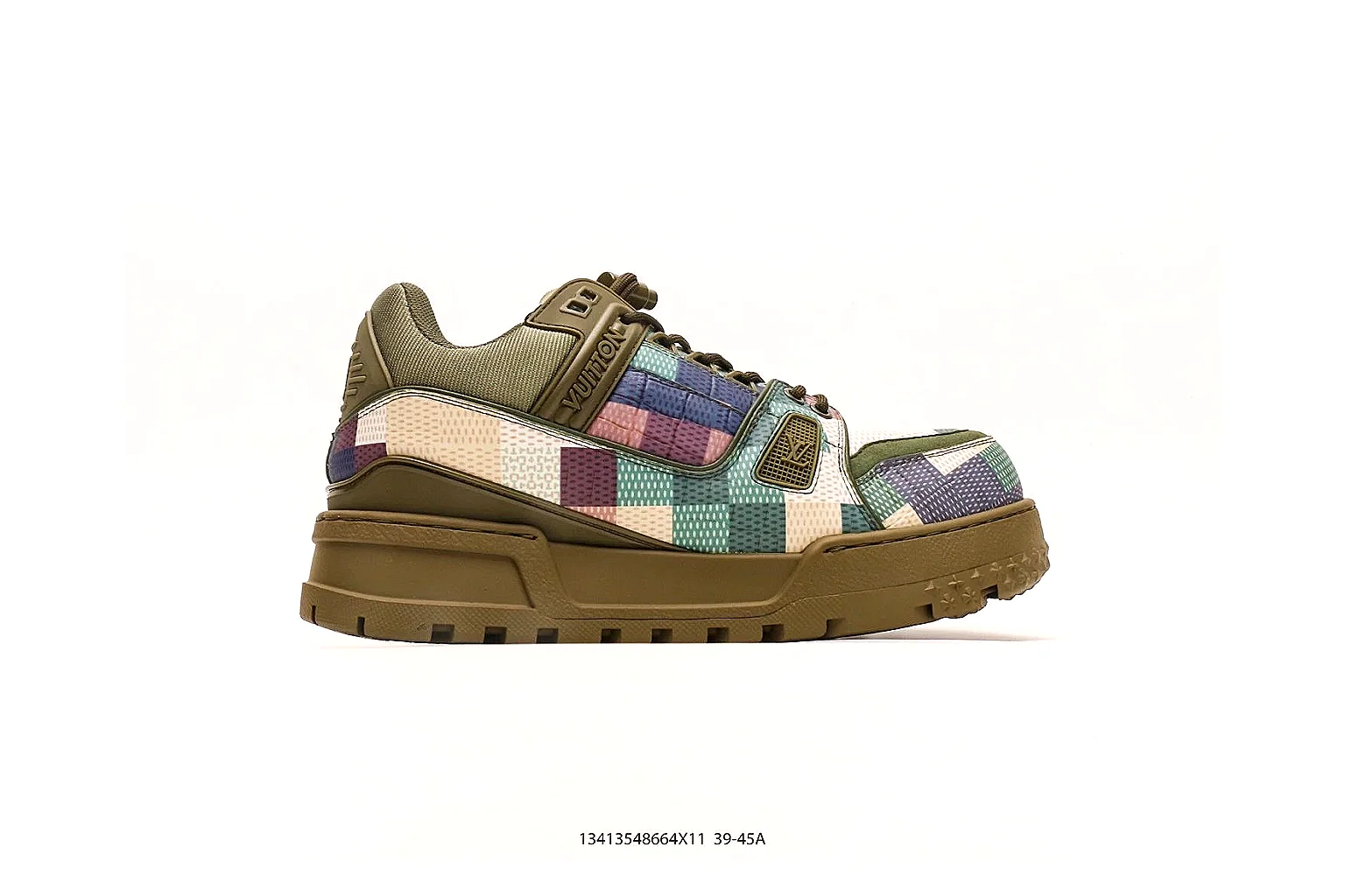 kakoqclab.com Louis Vuitton Trainer Olive Multicolor QC photo checklist six-photo gallery