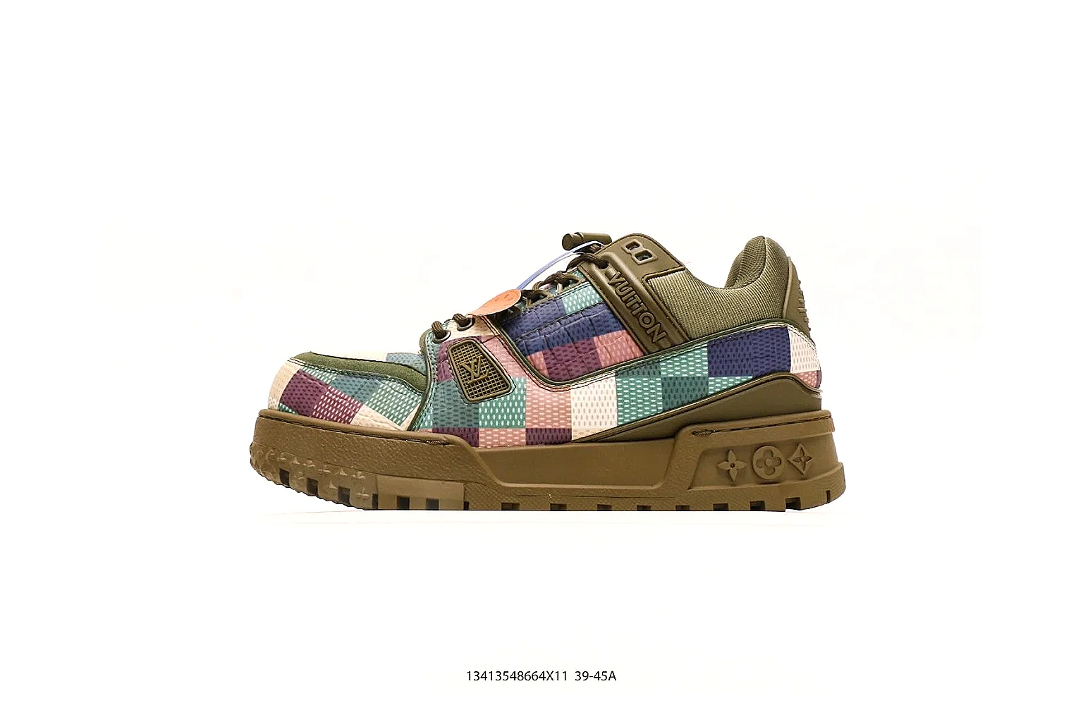 kakoqclab.com Louis Vuitton Trainer Olive Multicolor QC photo checklist six-photo gallery thumbnail 6