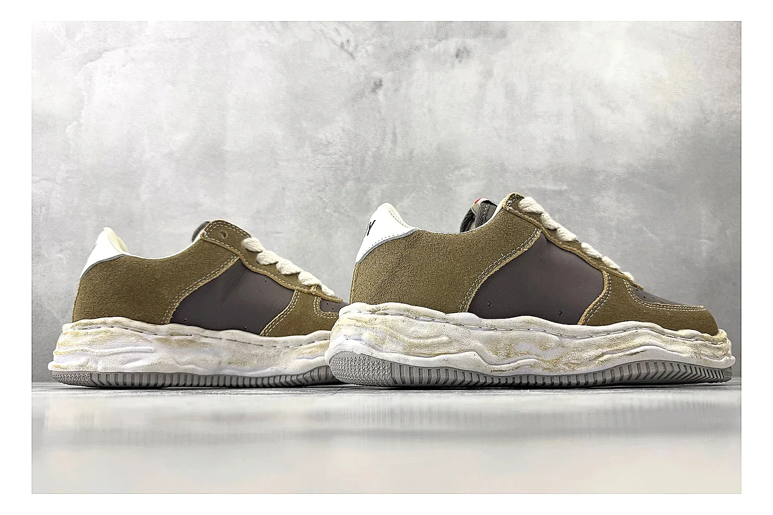 Maison Mihara Blakey brown sneaker QC side angle image