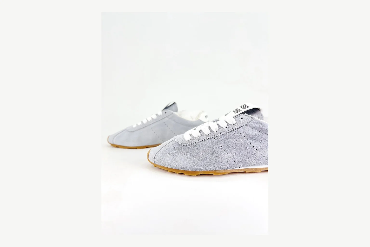 Miu Miu Grey Low Sneaker QC photo showing grey fashion low-top with mixed-material upper and low-profile shape thumbnail 3