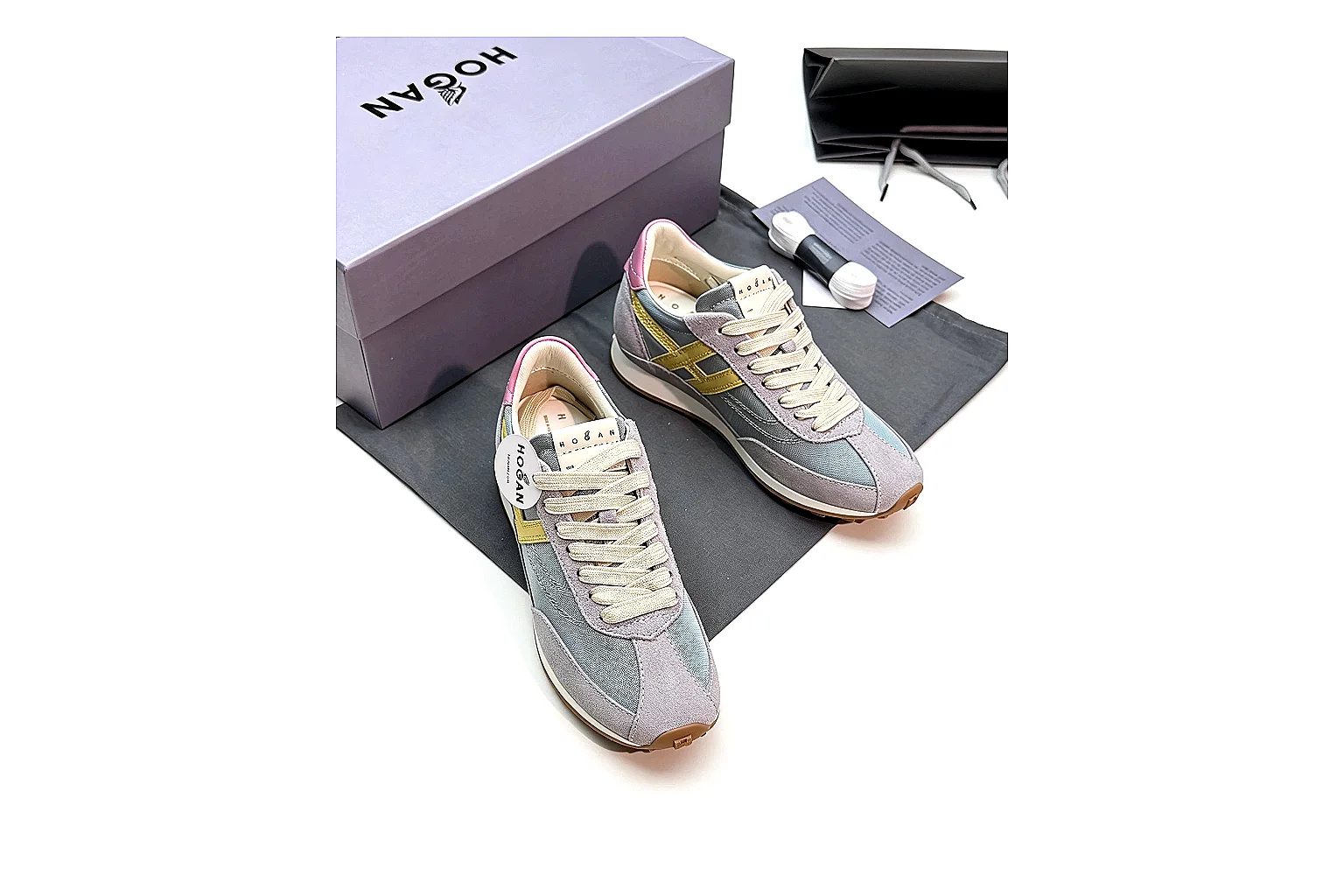 kakoqclab.com Miu Miu Logo Low Gray Cream QC photo checklist six-photo gallery thumbnail 6