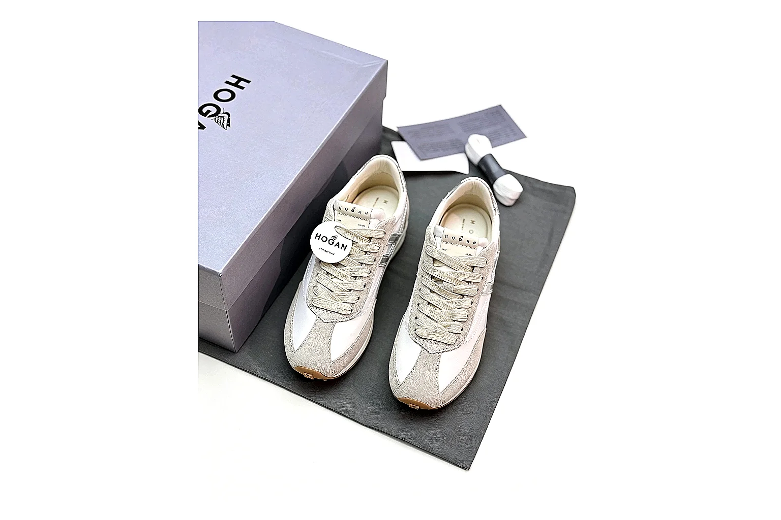 kakoqclab.com Miu Miu Vintage Runner Cream Silver QC photo checklist six-photo gallery