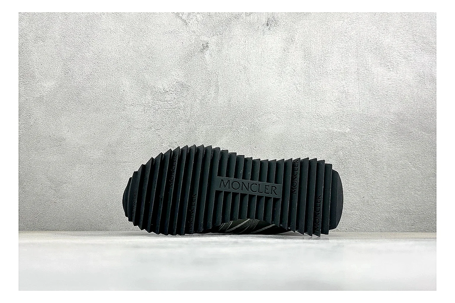Moncler Pacey Grey Suede QC reference image showing grey suede upper, rugged white outsole, low collar, and soft neutral streetwear tone thumbnail 3