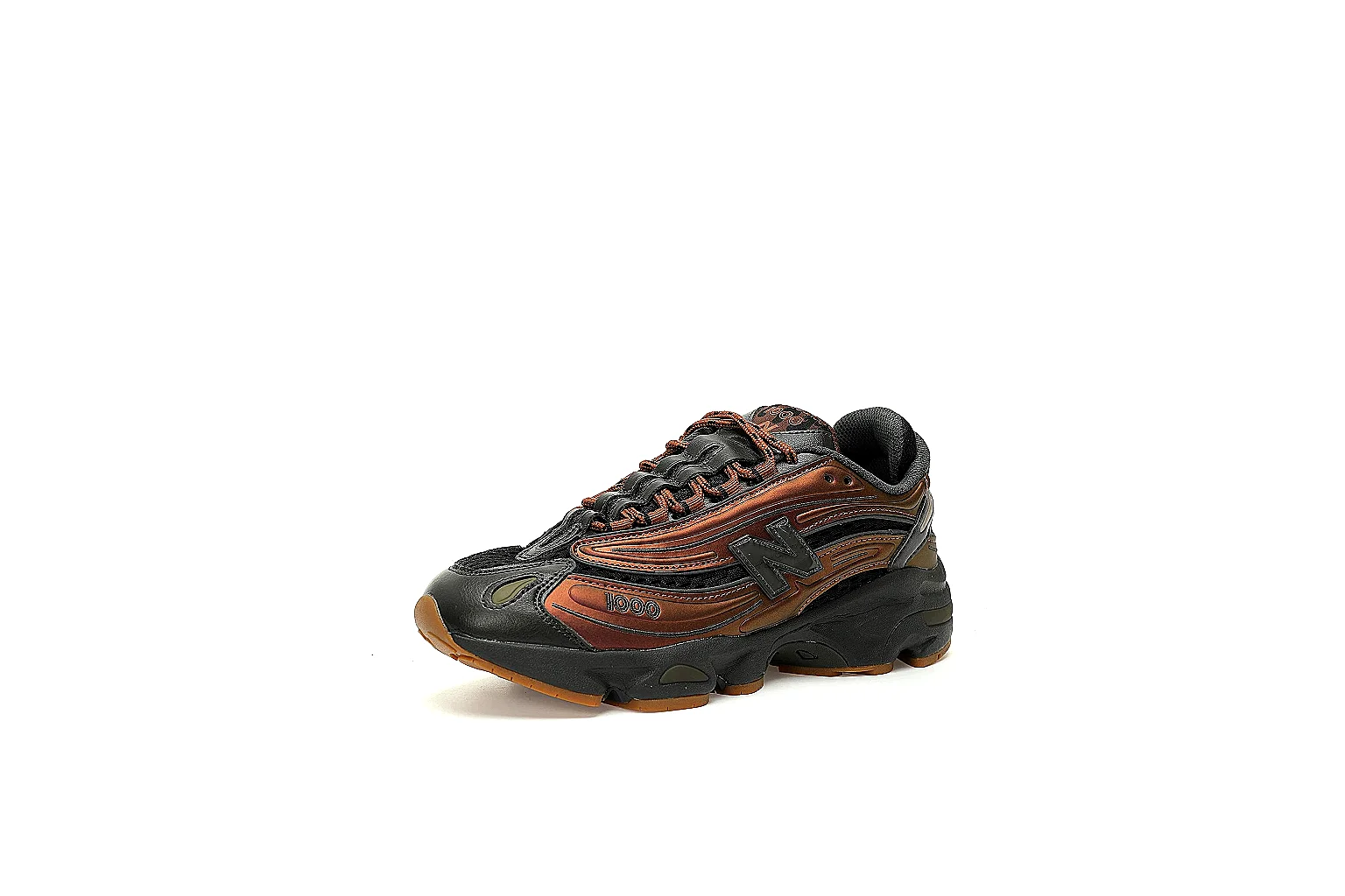 New Balance 1000 brown-black six-angle QC gallery with outsole view thumbnail 5