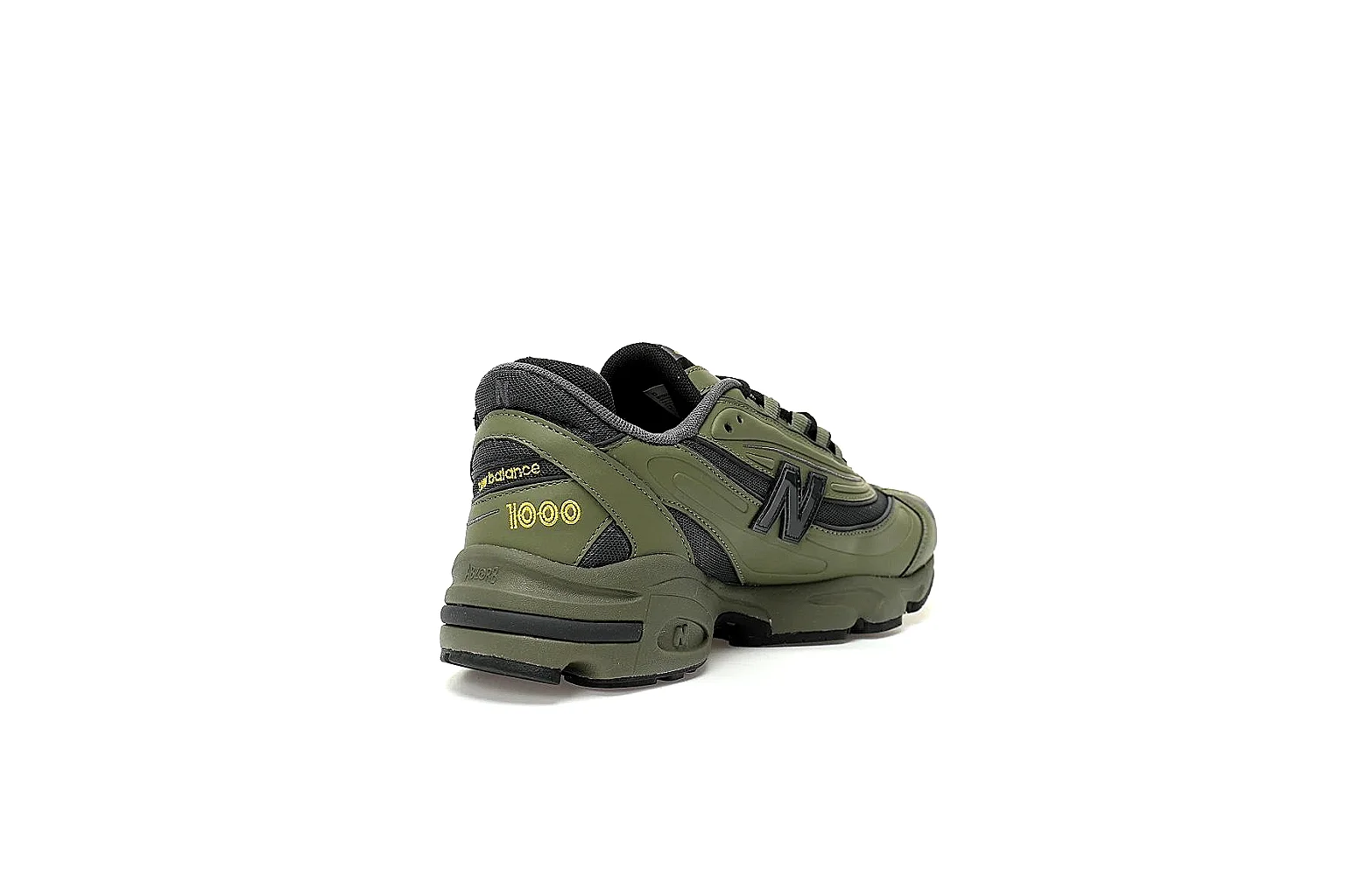 New Balance 1000 olive side view used to inspect logo, stitching and panel alignment thumbnail 2