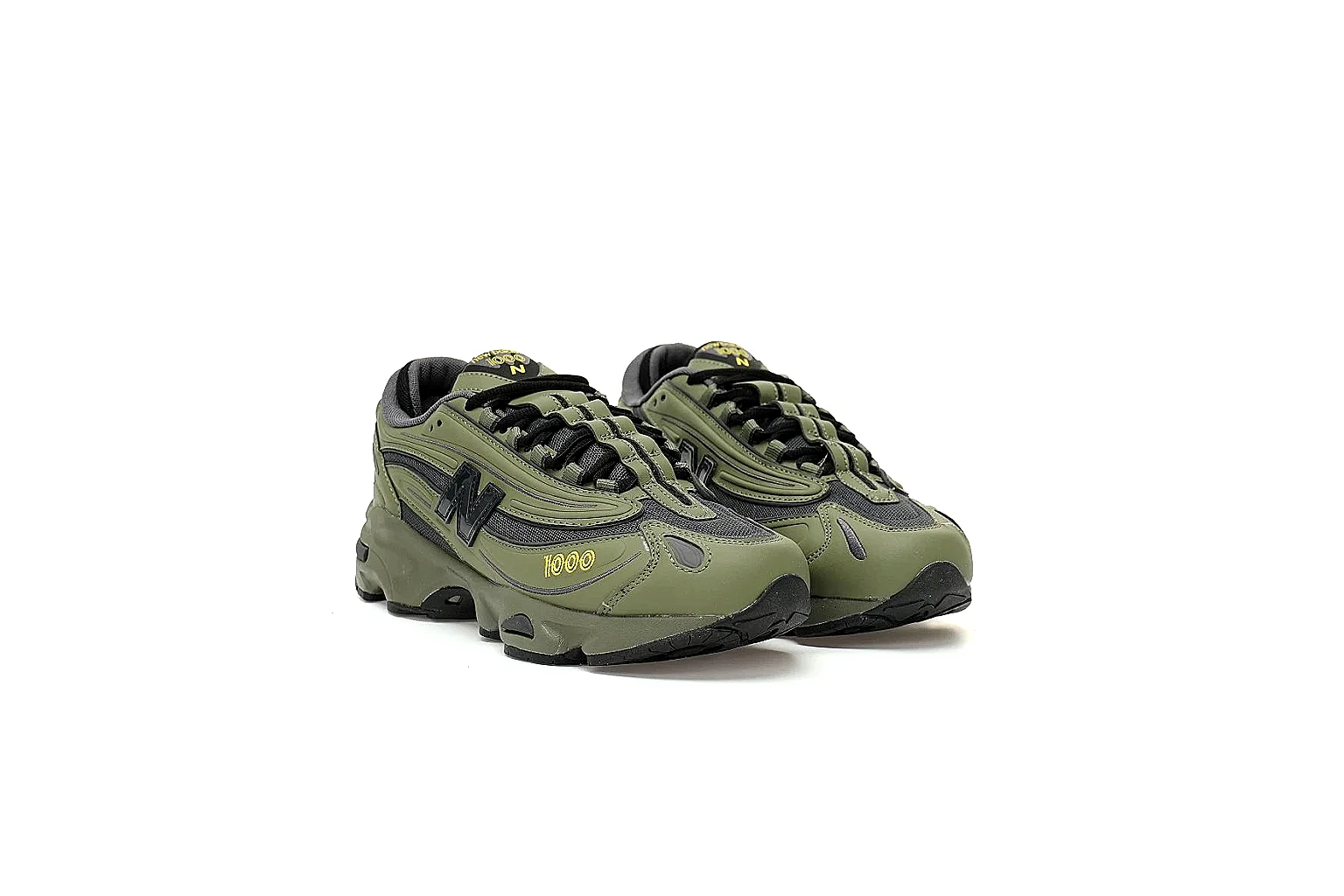 New Balance 1000 olive side view used to inspect logo, stitching and panel alignment thumbnail 4