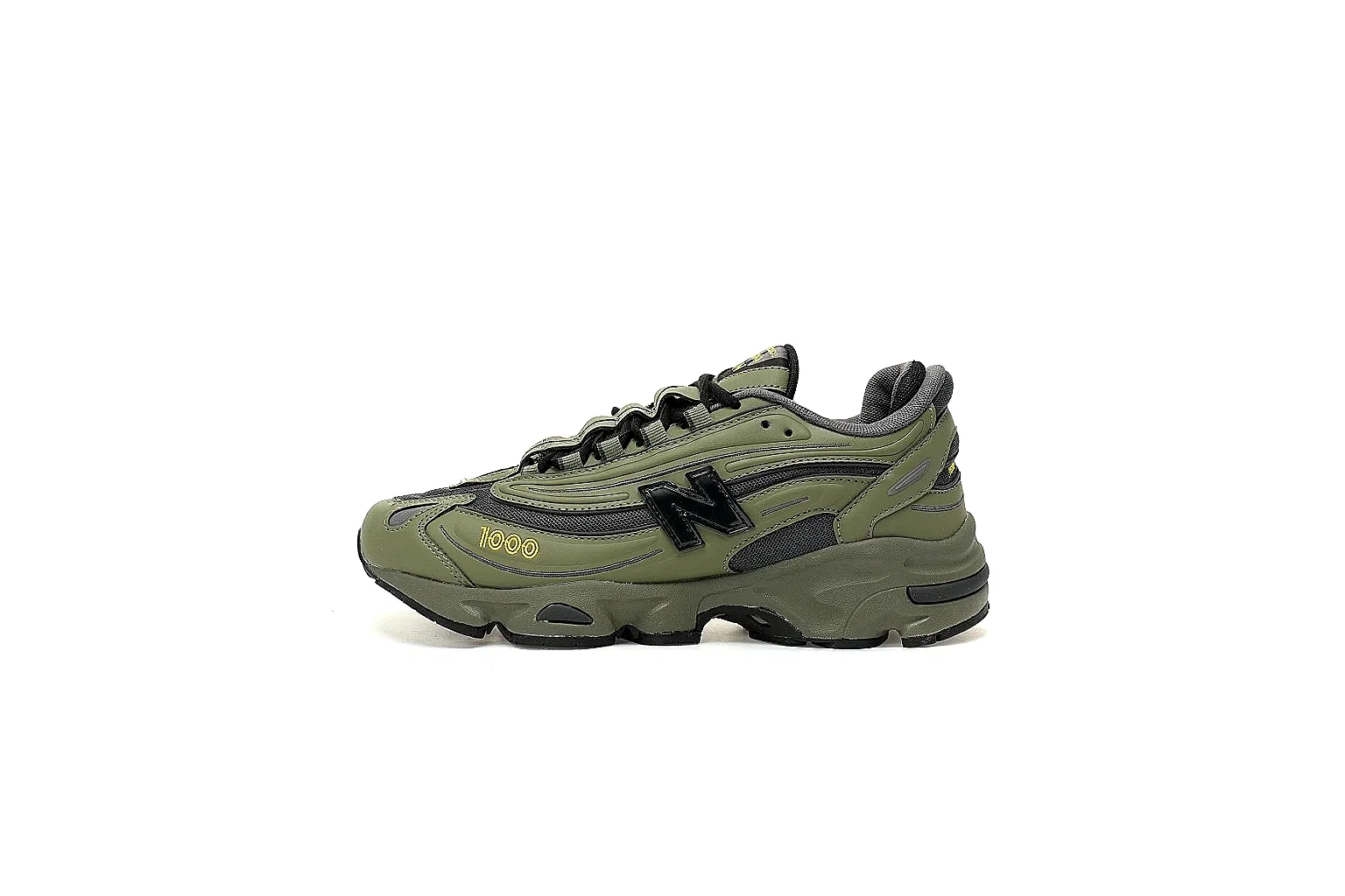New Balance 1000 olive side view used to inspect logo, stitching and panel alignment thumbnail 5
