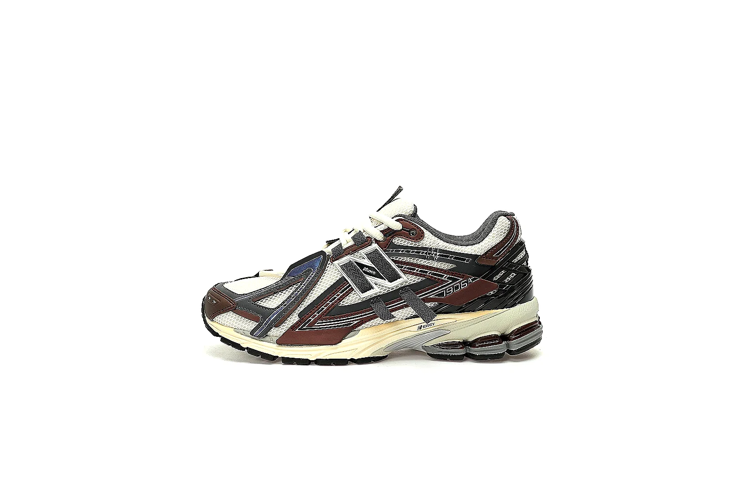 New Balance 1906A lateral QC view showing mesh overlays N logo and segmented midsole thumbnail 2