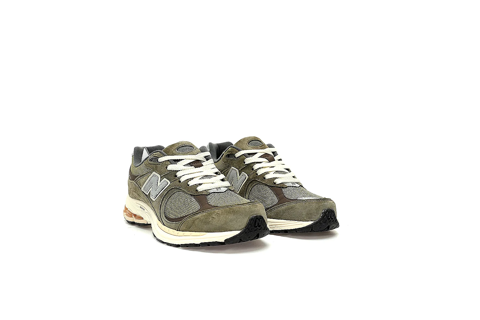 New Balance 2002R olive brown runner QC views with side, top, pair and outsole angles thumbnail 4