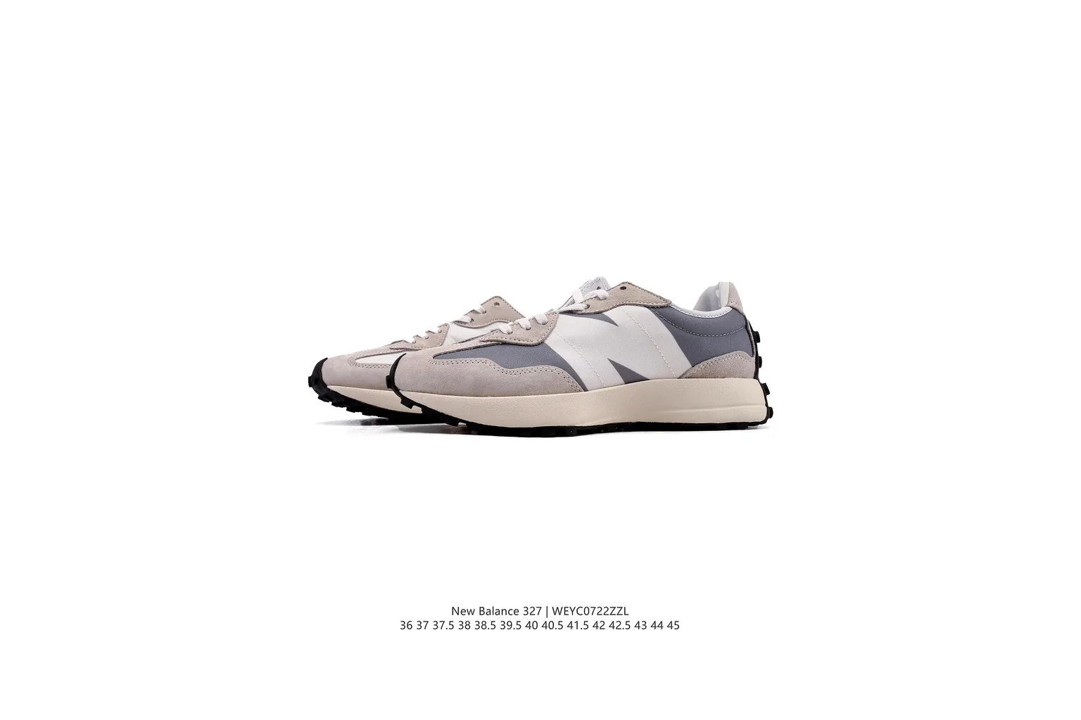New Balance 327 Grey Cream classic runner six photo view thumbnail 5