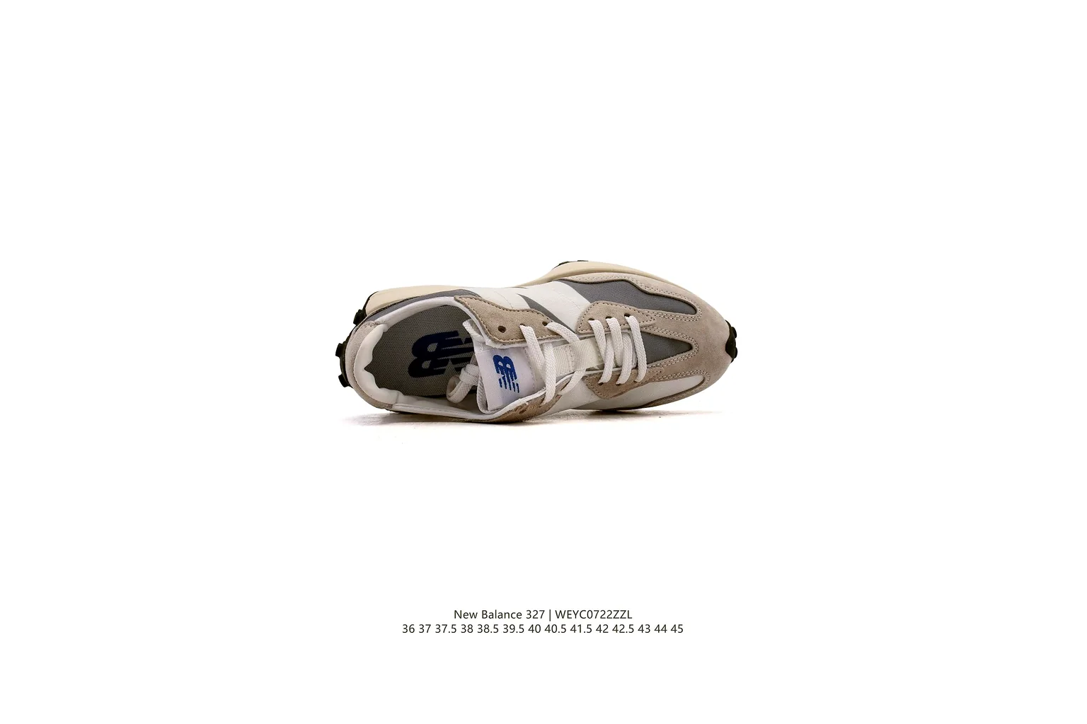 New Balance 327 Grey Cream classic runner six photo view thumbnail 6