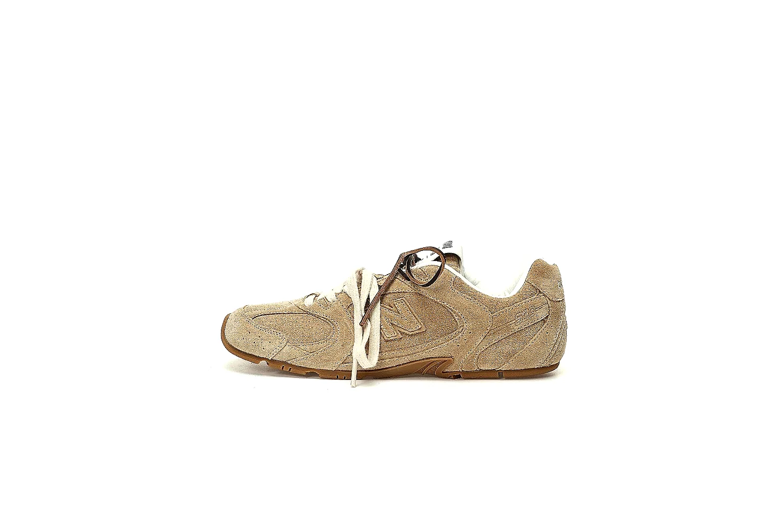 New Balance 530 SL-style sand suede sneaker shown for stitching and logo QC thumbnail 2