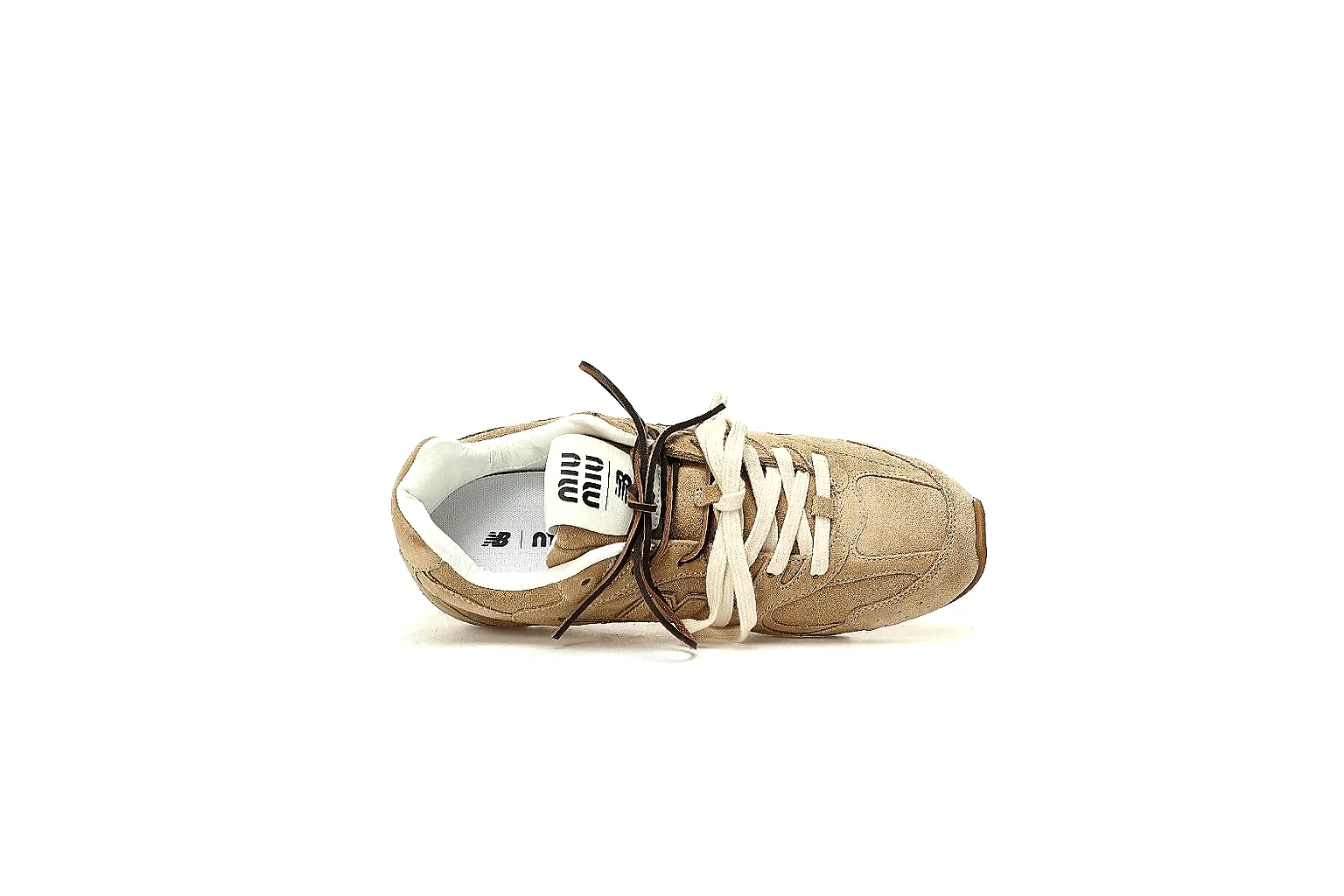 New Balance 530 SL-style sand suede sneaker shown for stitching and logo QC