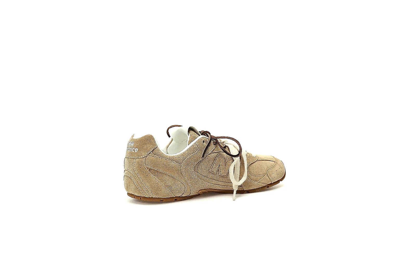 New Balance 530 SL-style sand suede sneaker shown for stitching and logo QC thumbnail 6