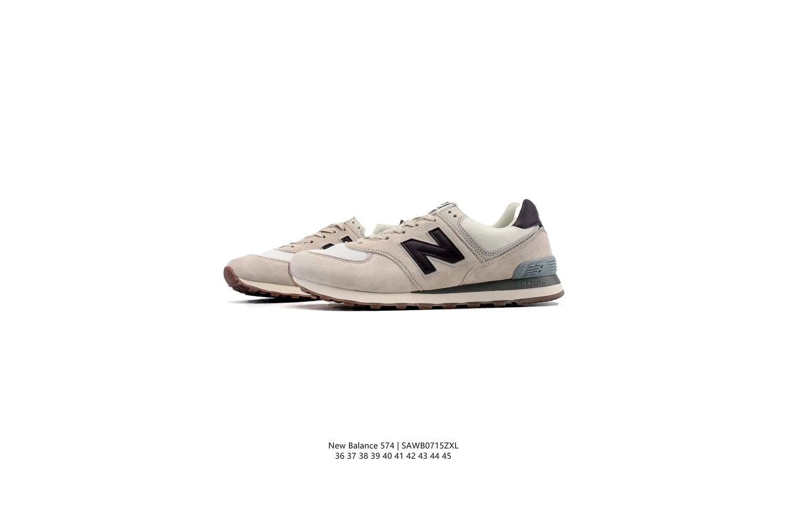 New Balance 574 Cream Grey classic runner six photo view thumbnail 5