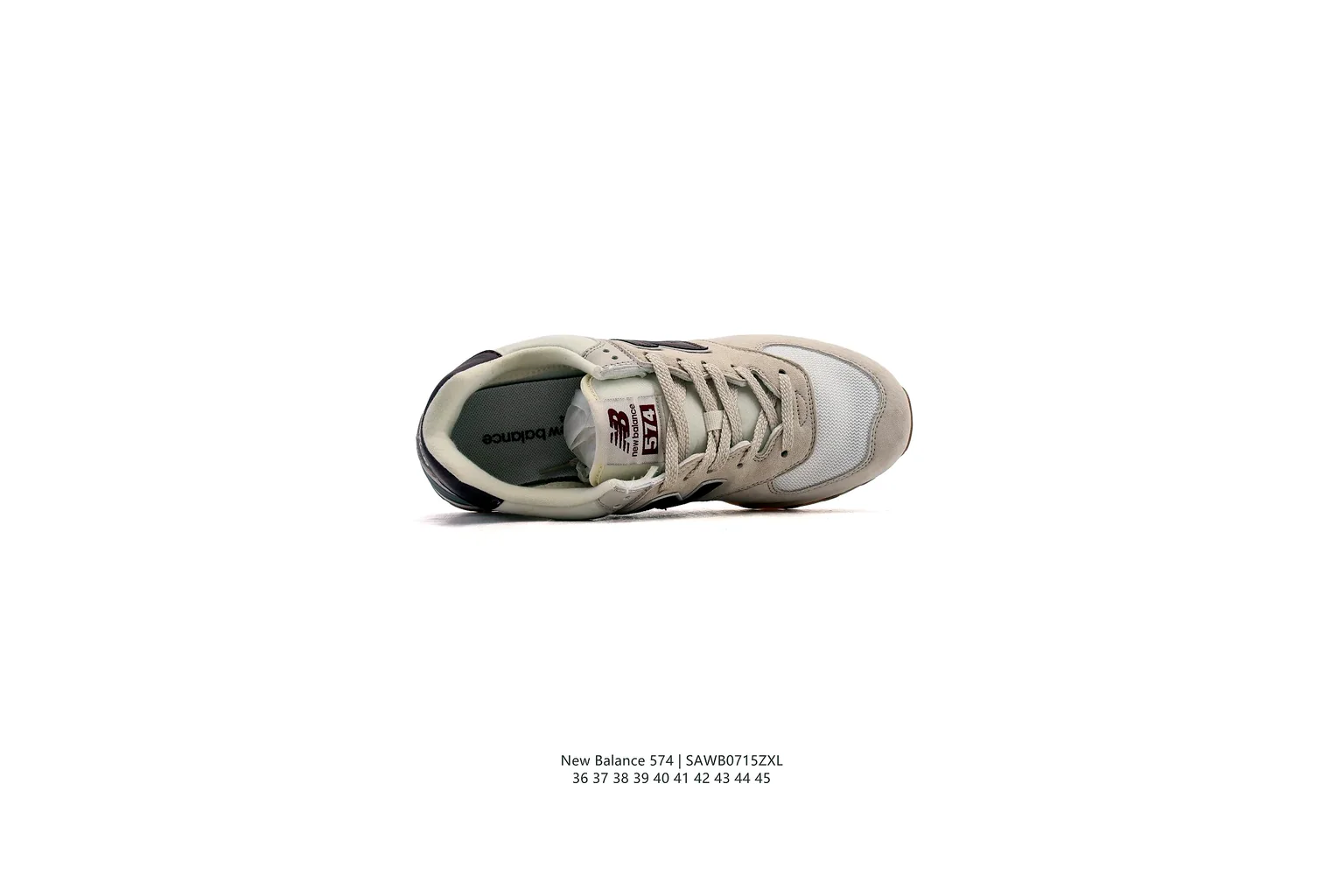 New Balance 574 Cream Grey classic runner six photo view thumbnail 6