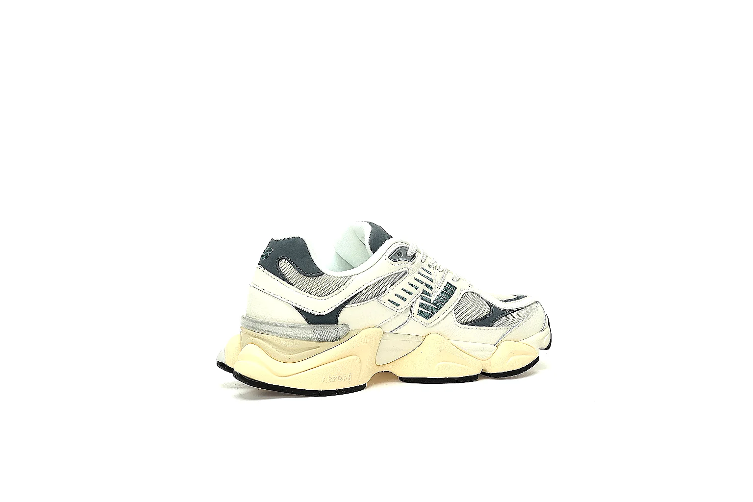 New Balance 9060 cream teal six-angle QC gallery with side, top and outsole views thumbnail 6