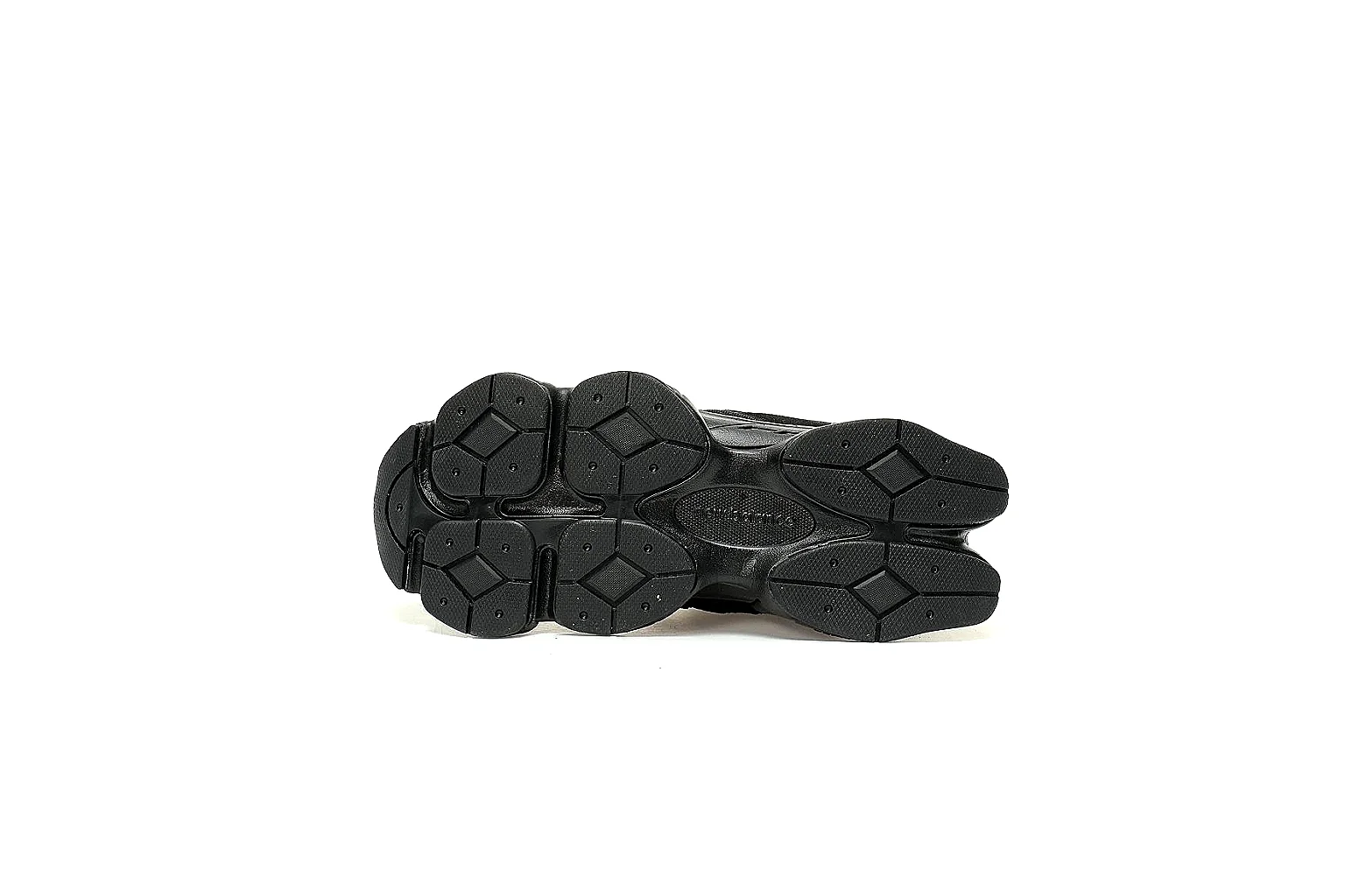 New Balance 9060-style Triple Black QC gallery showing side, heel, top and outsole angles thumbnail 3