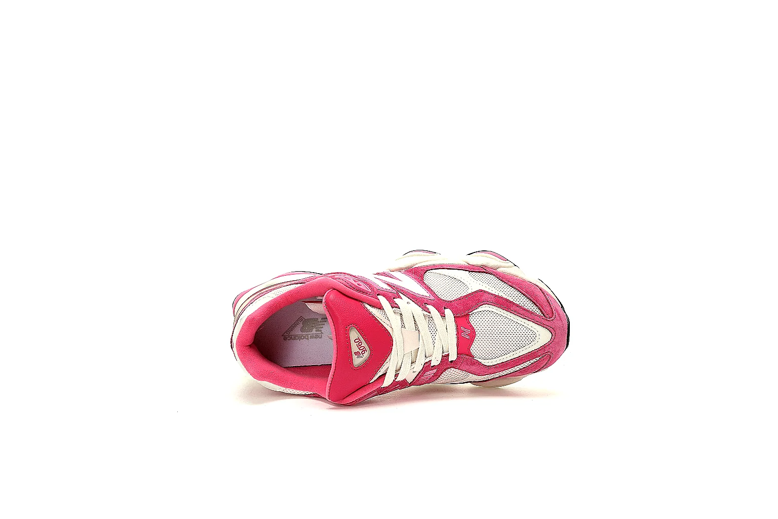 New Balance 9060 pink QC reference showing side, top, outsole and paired views