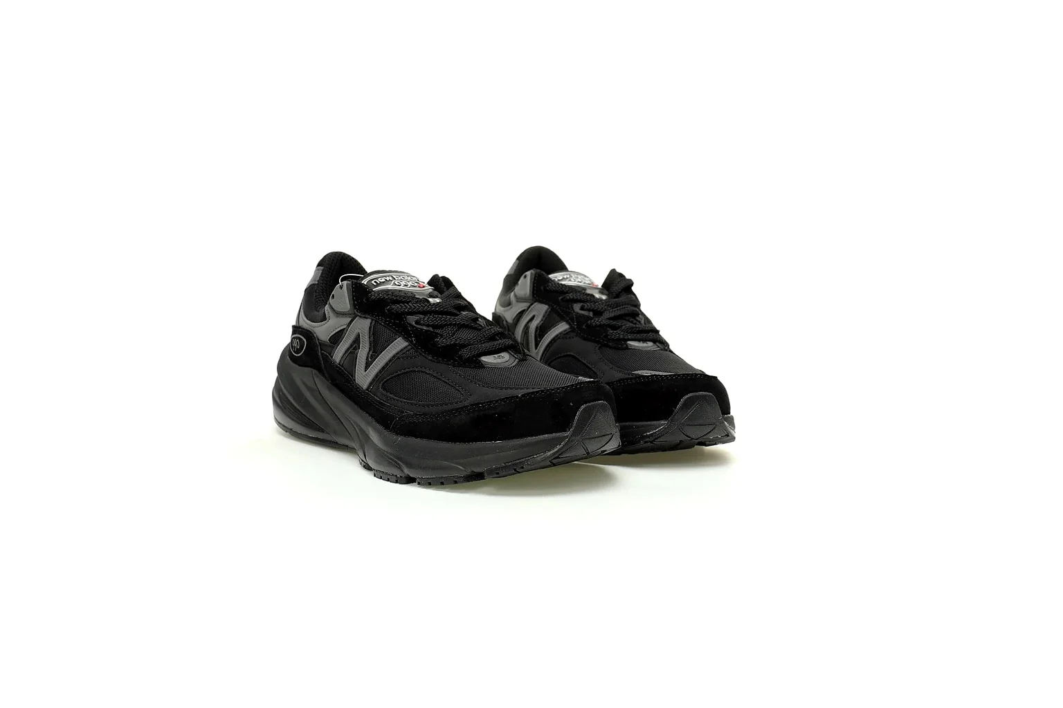 New Balance 9060 Triple Black chunky runner six photo view thumbnail 3