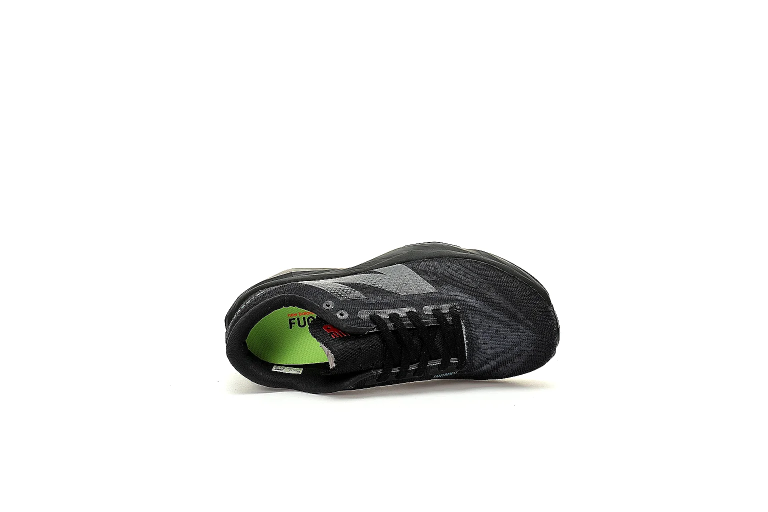 Six-view QC gallery of black New Balance FuelCell Rebel v4 running shoes