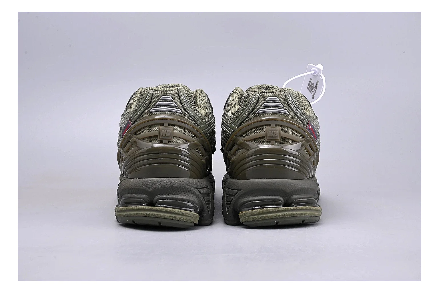 New Balance 1906R Olive Grey QC photo showing grey olive 1906r runner with mixed upper and runner shape