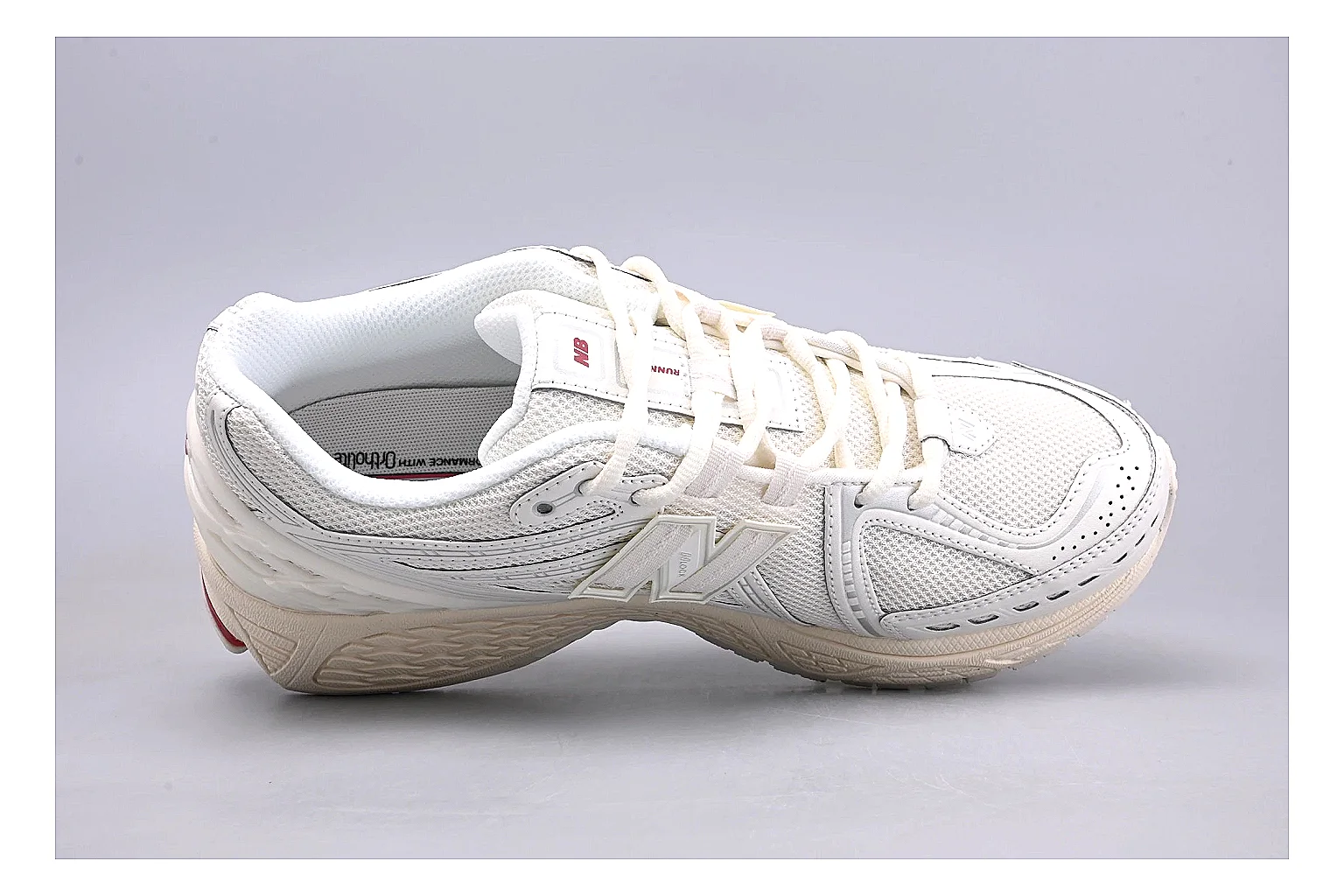 New Balance 1906R White Red QC photo showing white red 1906r runner with mixed upper and runner shape thumbnail 6