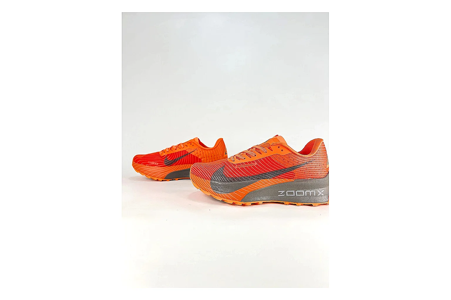 Nike ACG Ultra Orange Gray Sneakers QC photo reference showing orange gray outdoor sneakers with textile texture, side-profile shape, upper panel lines, and outsole detail thumbnail 4