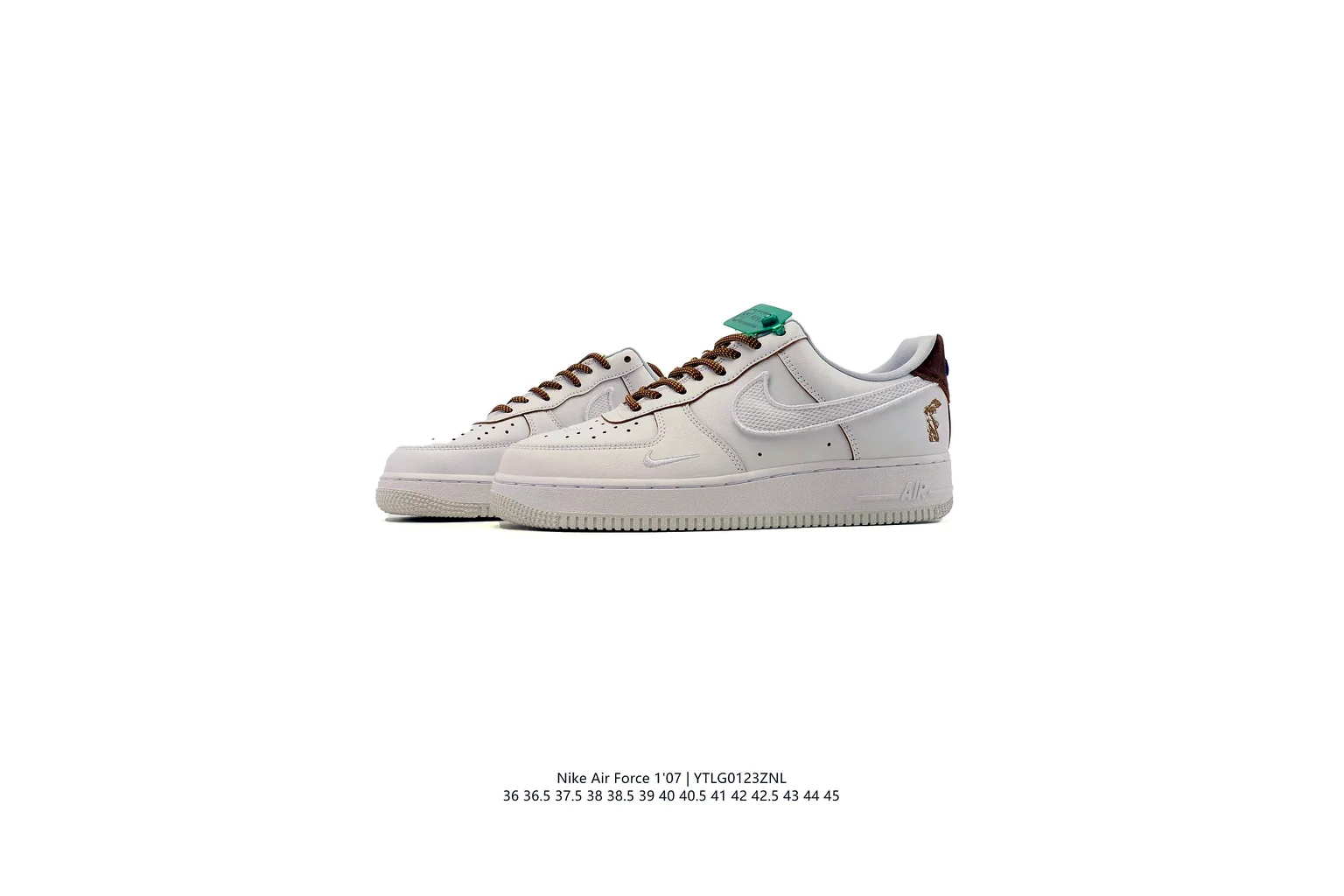 Nike Air Force 1 Low White Green court low top six photo view thumbnail 5
