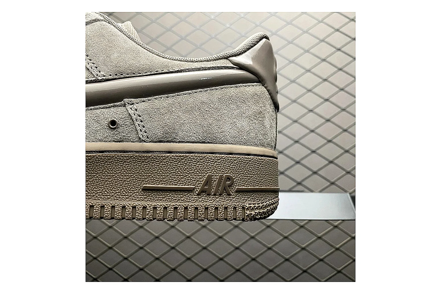 Nike Air Force 1 White Silver QC photo showing white silver air force 1 low-top with mixed upper and low top shape
