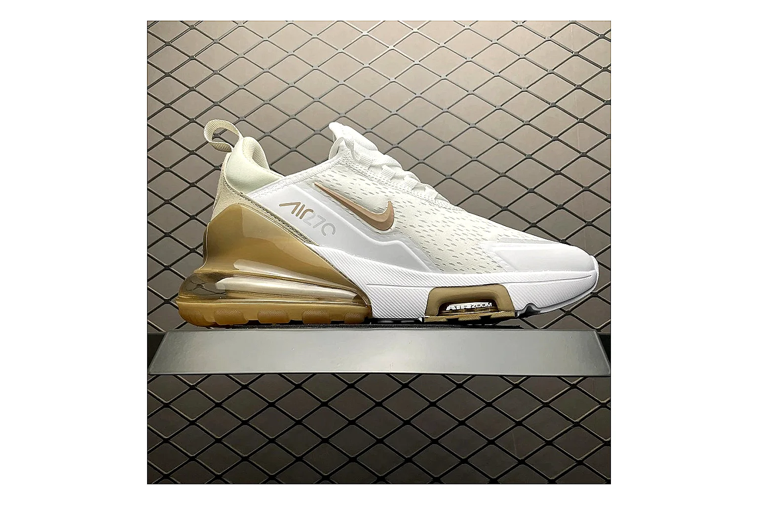 Nike Air Max DN White Gold Sneaker QC photo showing white gold air max dn sneaker with mixed upper and low top shape thumbnail 6