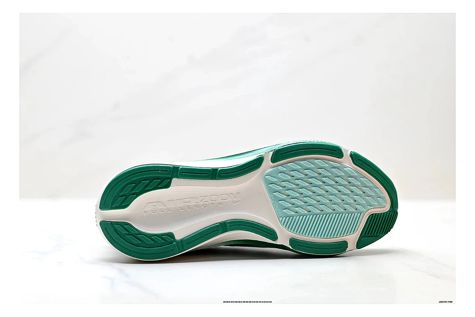 Nike Air Zoom Pegasus White Green Sneakers QC photo reference showing white green running sneakers with mesh texture, side-profile shape, upper panel lines, and outsole detail thumbnail 3