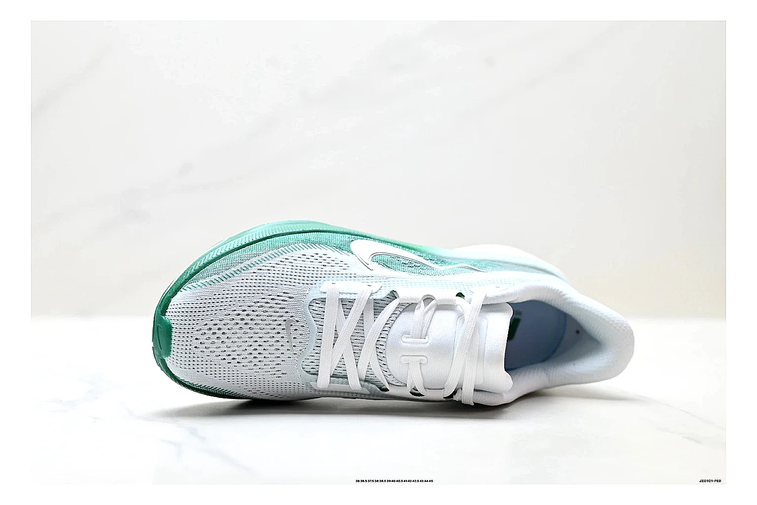 Nike Air Zoom Pegasus White Green Sneakers QC photo reference showing white green running sneakers with mesh texture, side-profile shape, upper panel lines, and outsole detail thumbnail 6