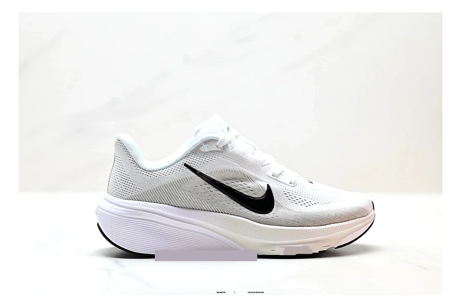 Nike Air Zoom Pegasus White Pink Sneakers QC photo reference showing white pink running sneakers with mesh texture, side-profile shape, upper panel lines, and outsole detail