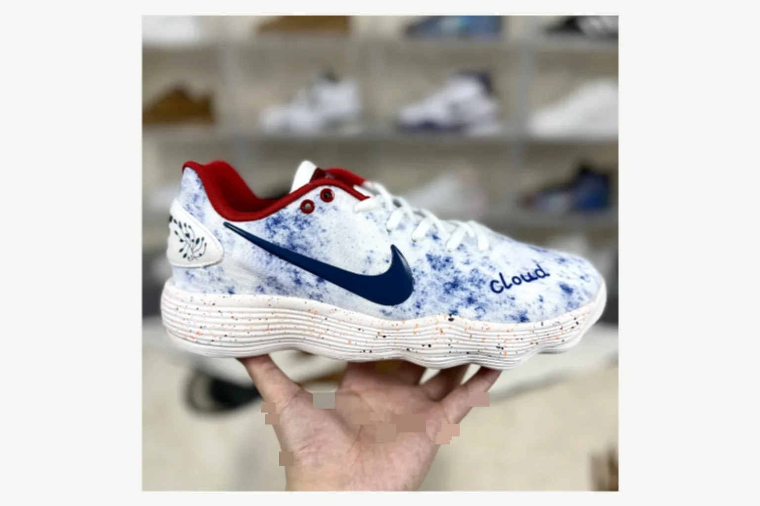 Nike White Blue Speckle Low Top QC photo reference SKU 1194923813